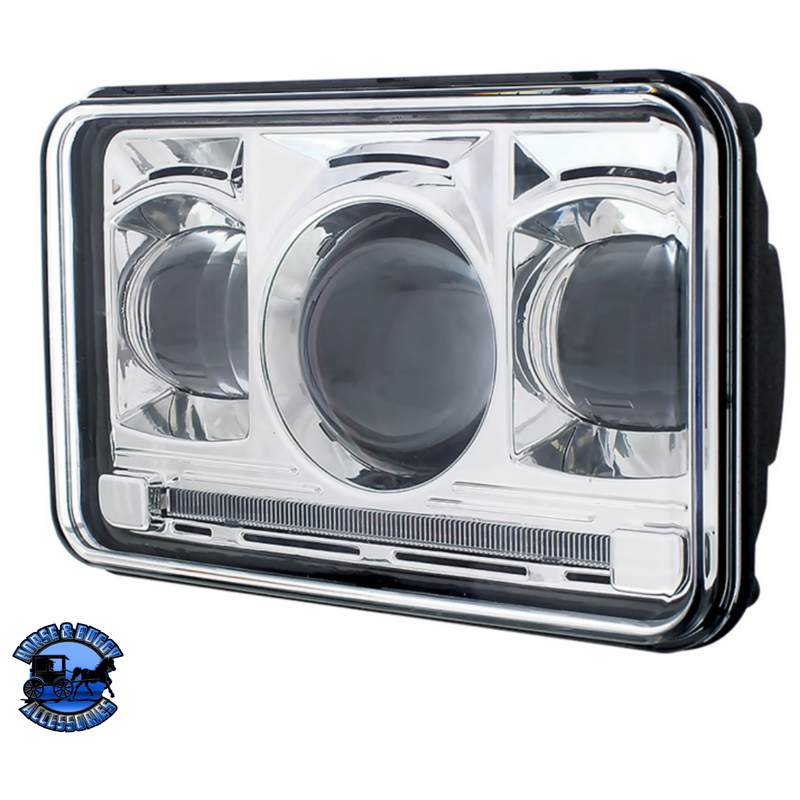 ULTRALIT - 11 HIGH POWER LED 4" X 6" PROJECTION HEADLIGHT (Choose High or Low) LED Headlight Low Beam,High Beam Dark Slate Gray