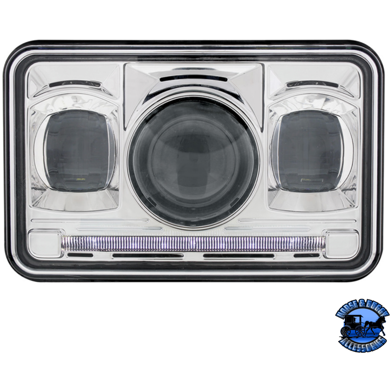 ULTRALIT - 11 HIGH POWER LED 4" X 6" PROJECTION HEADLIGHT (Choose High or Low) LED Headlight Low Beam Dark Slate Gray