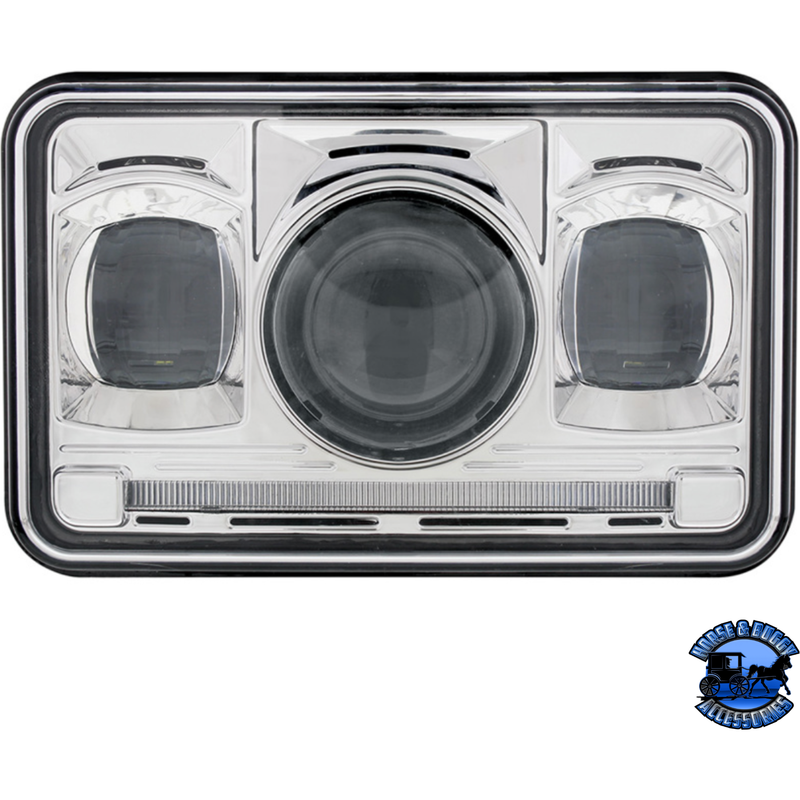 ULTRALIT - 11 HIGH POWER LED 4" X 6" PROJECTION HEADLIGHT (Choose High or Low) LED Headlight Low Beam,High Beam Dark Slate Gray