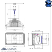ULTRALIT - SINGLE HIGH POWER CREE LED 4" X 6" HEADLIGHT (Choose High or Low) LED Headlight Low,High Gray
