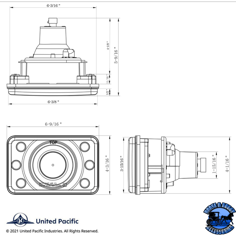 ULTRALIT - 4" X 6" CRYSTAL PROJECTION HEADLIGHT (Choose High or Low) HEADLIGHT Low,High Light Gray
