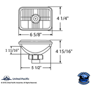 ULTRALIT - 4" X 6" CRYSTAL RECTANGULAR HEADLIGHT, GLASS LENS (Choose High or Low) HEADLIGHT High and Low,High Light Gray