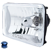 ULTRALIT - 4" X 6" CRYSTAL RECTANGULAR HEADLIGHT, GLASS LENS (Choose High or Low) HEADLIGHT High and Low,High Light Gray