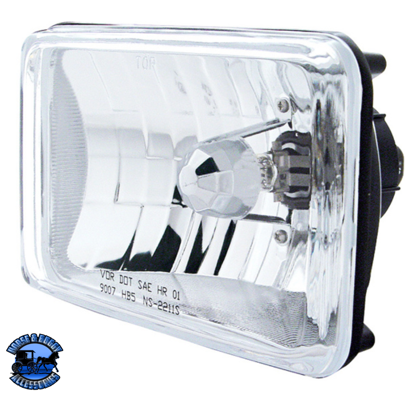 ULTRALIT - 4" X 6" CRYSTAL RECTANGULAR HEADLIGHT, GLASS LENS (Choose High or Low) HEADLIGHT High and Low,High Light Gray