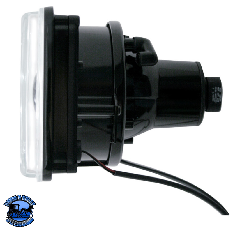 ULTRALIT - 4" X 6" CRYSTAL PROJECTION HEADLIGHT WITH 6 WHITE LED POSITION LIGHT (Choose High or Low) HEADLIGHT Low,High Light Gray