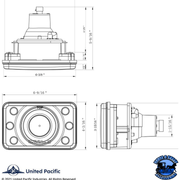 ULTRALIT - 4" X 6" CRYSTAL PROJECTION HEADLIGHT WITH 6 WHITE LED POSITION LIGHT (Choose High or Low) HEADLIGHT Low,High Light Gray