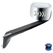 HOOD MIRROR ASSEMBLY W/LED LIGHTS ON MIRROR COVER & GLASS FOR 2018-2024 FREIGHTLINER CASCADIA (Choose Side) Hood Mirror Driver's Side,Passenger's Side Dark Slate Gray