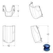 MID STEERING COLUMN COVER FOR PETERBILT 389 (2008-2022), 388/386 (2006-2015), & 379/378 (2006-2007) #41231 Lower Steering Column Cover Light Gray