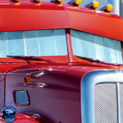 WINDSHIELD SUNSHADE FOR PETERBILT 389 (2008-2019), 388 (2008-2015), 386 (2005-2015), & 384 (2007-2014) #98992 Windshield Sunshade Maroon