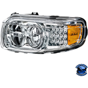 LED HEADLIGHT WITH LED TURN & POSITION LIGHT BAR FOR PETERBILT 388 (2008-2015) & 389 (2008-2023) (Choose Color) (Choose Side) HEADLIGHT Chrome / Driver's Side,Chrome / Passenger's Side,Black / Driver's Side,Black / Passenger's Side Gray