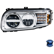 LED HEADLIGHT WITH LED TURN & POSITION LIGHT BAR FOR PETERBILT 388 (2008-2015) & 389 (2008-2023) (Choose Color) (Choose Side) HEADLIGHT Chrome / Driver's Side,Chrome / Passenger's Side,Black / Driver's Side,Black / Passenger's Side Light Gray