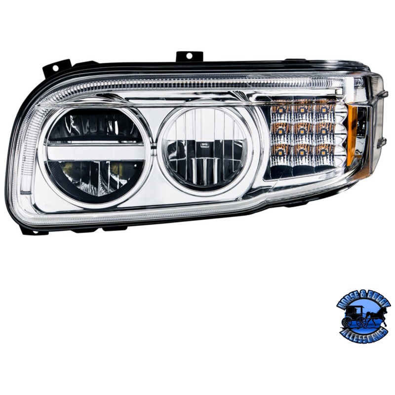 LED HEADLIGHT WITH LED TURN & POSITION LIGHT BAR FOR PETERBILT 388 (2008-2015) & 389 (2008-2023) (Choose Color) (Choose Side) HEADLIGHT Chrome / Driver's Side,Chrome / Passenger's Side,Black / Driver's Side,Black / Passenger's Side Light Gray