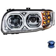 HIGH POWER 10 LED HEADLIGHT WITH 6 LED TURN & 100 LED HALO FOR 2008-2023 PETERBILT 389 (Choose Color) (Choose Side) HEADLIGHT Chrome / Driver's Side,Chrome / Passenger's Side,Black / Driver's Side,Black / Passenger's Side Light Gray
