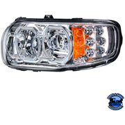 HIGH POWER 10 LED HEADLIGHT WITH 6 LED TURN & 100 LED HALO FOR 2008-2023 PETERBILT 389 (Choose Color) (Choose Side) HEADLIGHT Chrome / Driver's Side,Chrome / Passenger's Side,Black / Driver's Side,Black / Passenger's Side Gray