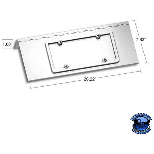 Lavender STAINLESS SINGLE LICENSE PLATE/SWING PLATE FOR PETERBILT 388 (2008-2015) & 389 (2008-2023) #29132 License Plate Holder