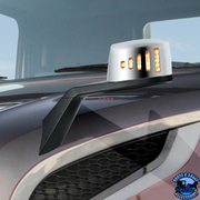 HOOD MIRROR ASSEMBLY W/LED LIGHTS ON MIRROR COVER & GLASS FOR 2018-2024 VOLVO VNL (Choose Side) Hood Mirror Driver's Side,Passenger's Side Dim Gray