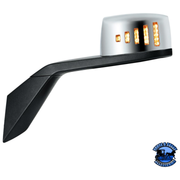 HOOD MIRROR ASSEMBLY W/LED LIGHTS ON MIRROR COVER & GLASS FOR 2018-2024 VOLVO VNL (Choose Side) Hood Mirror Driver's Side Light Gray