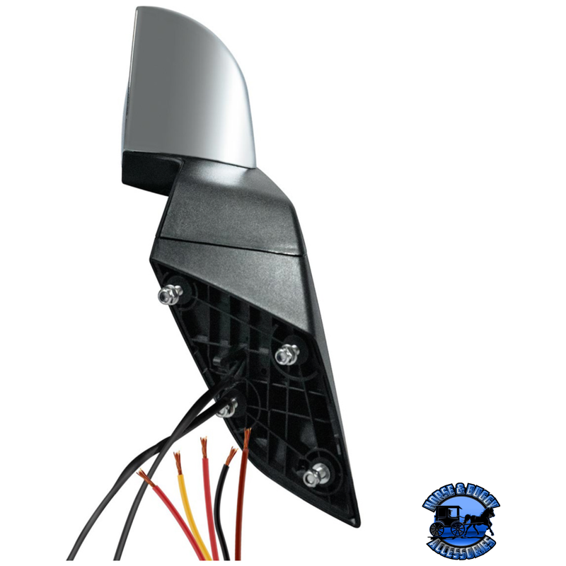 HOOD MIRROR ASSEMBLY W/LED LIGHTS ON MIRROR COVER & GLASS FOR 2018-2024 VOLVO VNL (Choose Side) Hood Mirror Driver's Side,Passenger's Side Dark Slate Gray