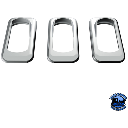 CHROME PLASTIC ROCKER SWITCH BEZELS WITH SWITCH GUARD (3-PACK) #41147 Switch Cover Light Gray