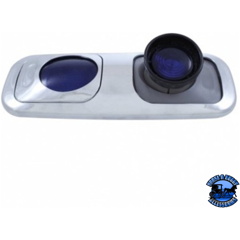 CHROME DOME LIGHT COVER FOR PETERBILT 389 (2008+), 388 (2008-2014), 387 (2006-2010), 386/384 (2006-2016) #41734 Dome Light Cover Light Steel Blue