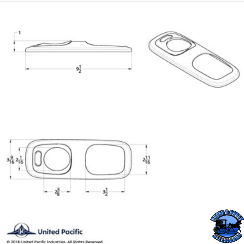 CHROME DOME LIGHT COVER FOR PETERBILT 389 (2008+), 388 (2008-2014), 387 (2006-2010), 386/384 (2006-2016) #41734 Dome Light Cover Light Gray