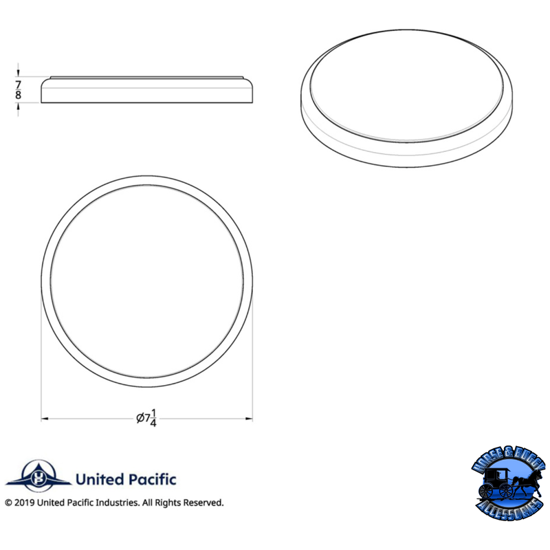 CHROME 7- " ROUND SPEAKER COVER FOR PETERBILT 389 (2008+), 388 (2008-2014), 379/378/335/330 (1995-2000), SNAP- #40917 Speaker Cover Light Gray