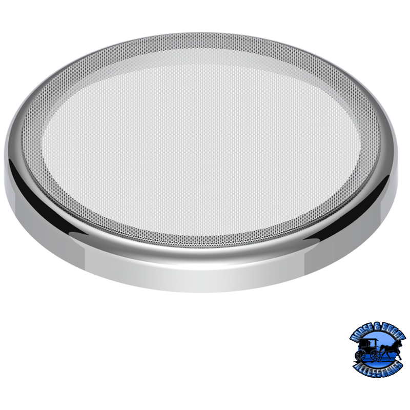CHROME 7- " ROUND SPEAKER COVER FOR PETERBILT 389 (2008+), 388 (2008-2014), 379/378/335/330 (1995-2000), SNAP- #40917 Speaker Cover Light Gray