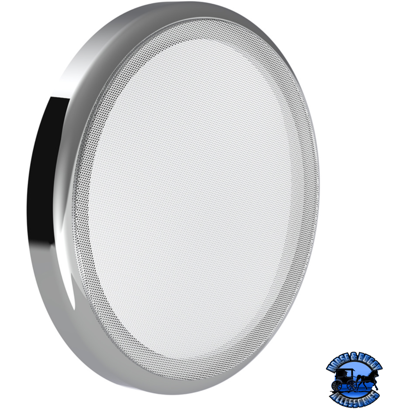 CHROME 7- " ROUND SPEAKER COVER FOR PETERBILT 389 (2008+), 388 (2008-2014), 379/378/335/330 (1995-2000), SNAP- #40917 Speaker Cover Light Gray