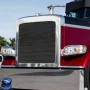 ALUMINUM BILLET STYLE GRILLE INSERT WITH HORIZONTAL BARS FOR PETERBILT 389 #21050 Grille Dark Slate Gray