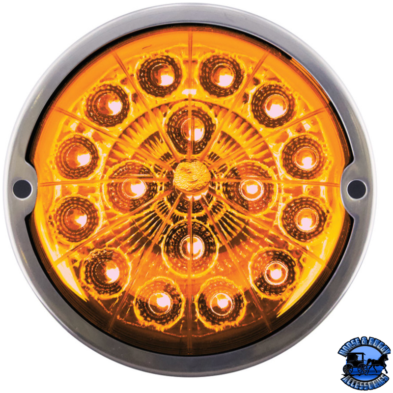 17 LED WATERMELON DUAL FUNCTION DOUBLE FURY LIGHT FLUSH MOUNT KIT WITH LOW PROFILE SS BEZEL (Choose Color) WATERMELON Amber / Blue,Amber / Green,Amber / Red,Amber / White,Red / Blue,Red / Green,Red / White Chocolate