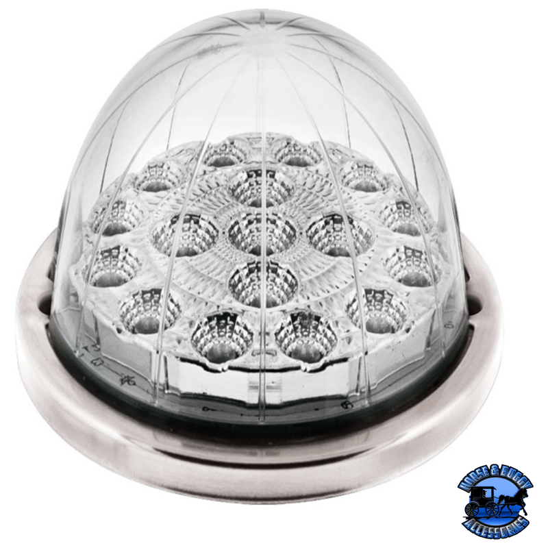 17 LED WATERMELON DUAL FUNCTION DOUBLE FURY LIGHT FLUSH MOUNT KIT WITH LOW PROFILE SS BEZEL (Choose Color) WATERMELON Amber / Blue,Amber / Green,Amber / Red,Amber / White,Red / Blue,Red / Green,Red / White Light Gray