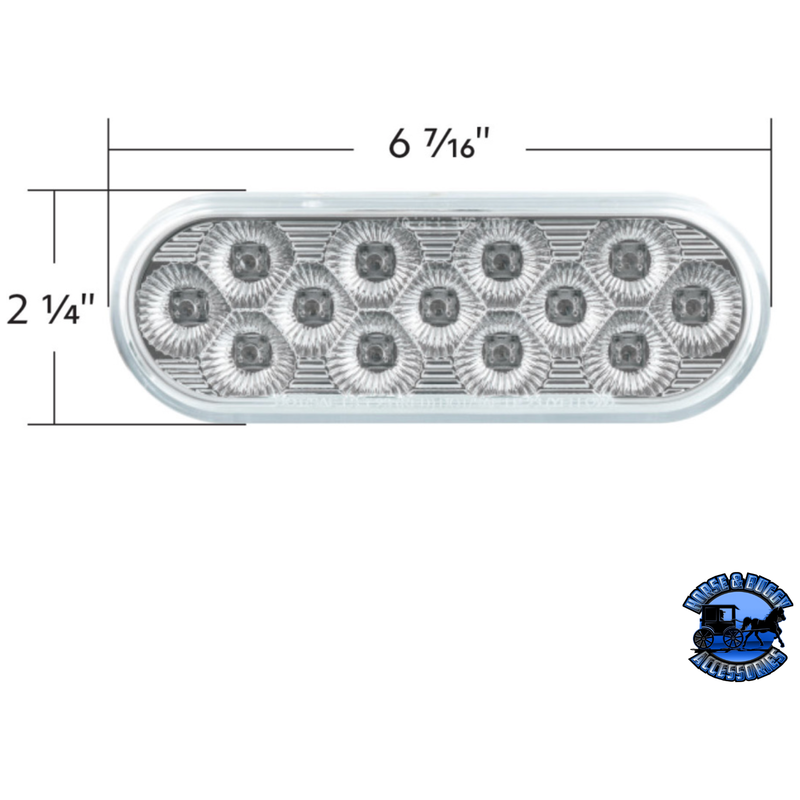 13 LED 6" OVAL DOUBLE FURY LIGHT (Choose Color) light Red / Amber,Red / Blue,Red / Green,Red / Purple,Red / White,Amber / Blue,Amber / Green,Amber / Purple,Amber / White Gray