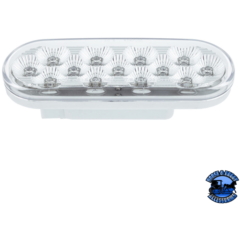 13 LED 6" OVAL DOUBLE FURY LIGHT (Choose Color) light Red / Amber,Red / Blue,Red / Green,Red / Purple,Red / White,Amber / Blue,Amber / Green,Amber / Purple,Amber / White Light Gray