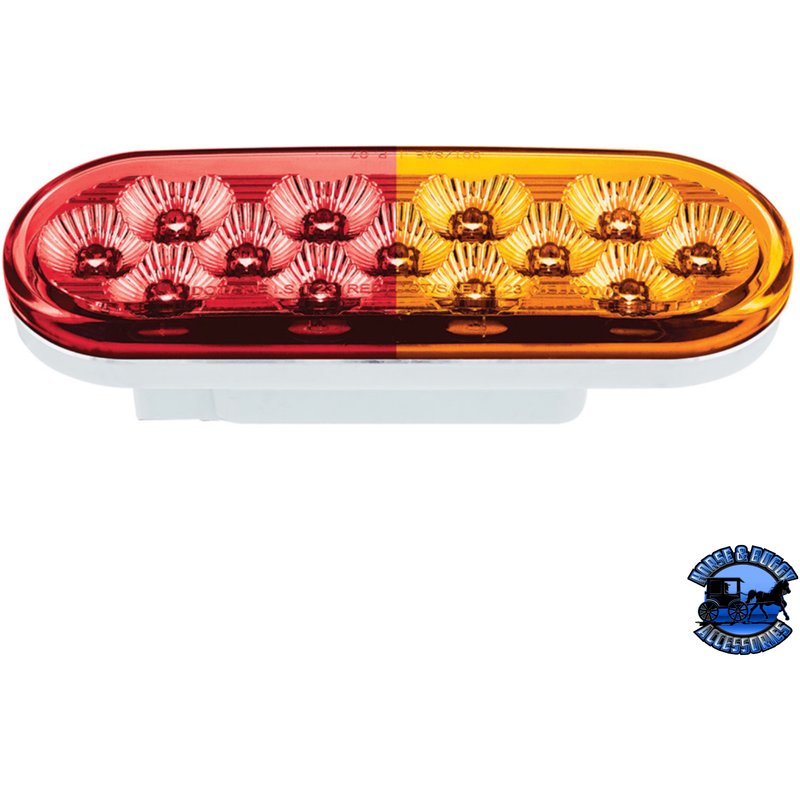 13 LED 6" OVAL DOUBLE FURY LIGHT (Choose Color) light Red / Amber,Red / Blue,Red / Green,Red / Purple,Red / White,Amber / Blue,Amber / Green,Amber / Purple,Amber / White Black