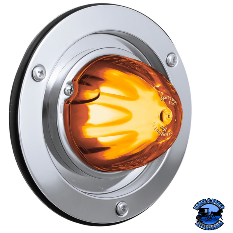 9 LED DUAL FUNCTION GLOLIGHT WATERMELON SLEEPER BUNK KIT WITH 304 STAINLESS STEEL BEZEL (Choose LED Color) (Choose Lens Color) WATERMELON Amber / Amber Gray