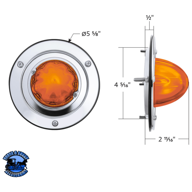 9 LED DUAL FUNCTION GLOLIGHT WATERMELON SLEEPER BUNK KIT WITH 304 STAINLESS STEEL BEZEL (Choose LED Color) (Choose Lens Color) WATERMELON Amber / Amber,Amber / Clear,Red / Red,Red / Clear Light Gray
