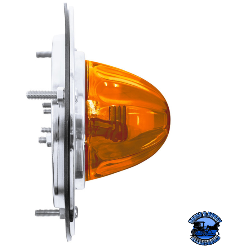 DUAL FUNCTION GLASS WATERMELON SLEEPER BUNK KIT WITH 304 STAINLESS STEEL BEZEL & LED BULB (Choose LED Color) (Choose Lens) WATERMELON Amber / Amber,Amber / Dark Amber,Amber / Clear,Red / Clear,Red / Red,White / Clear Sienna