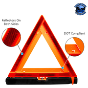 EMERGENCY WARNING TRIANGLE KIT (3-PACK) #99251 REFLECTOR Black