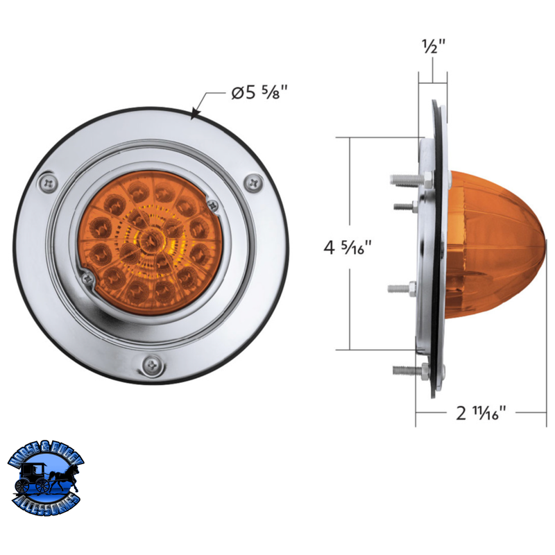 17 LED DUAL FUNCTION WATERMELON REFLECTOR LIGHT SLEEPER BUNK KIT WITH 304 SS BEZEL (Choose LED Color) (Choose Lens) WATERMELON Amber / Amber,Amber / Clear,Red / Red,Red / Clear Light Gray