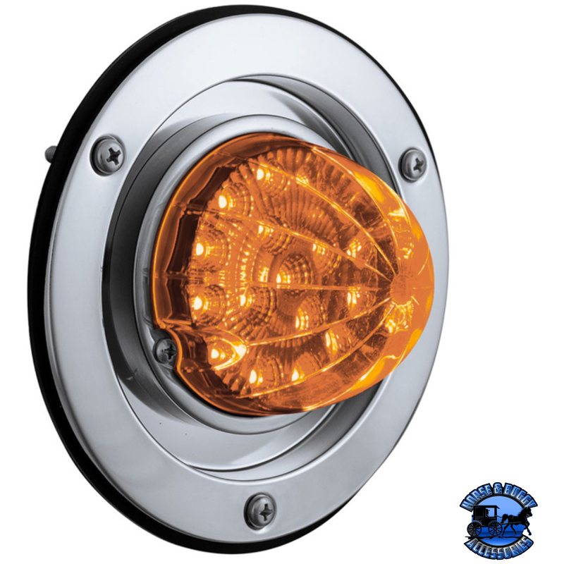 17 LED DUAL FUNCTION WATERMELON REFLECTOR LIGHT SLEEPER BUNK KIT WITH 304 SS BEZEL (Choose LED Color) (Choose Lens) WATERMELON Amber / Amber,Amber / Clear,Red / Red,Red / Clear Gray