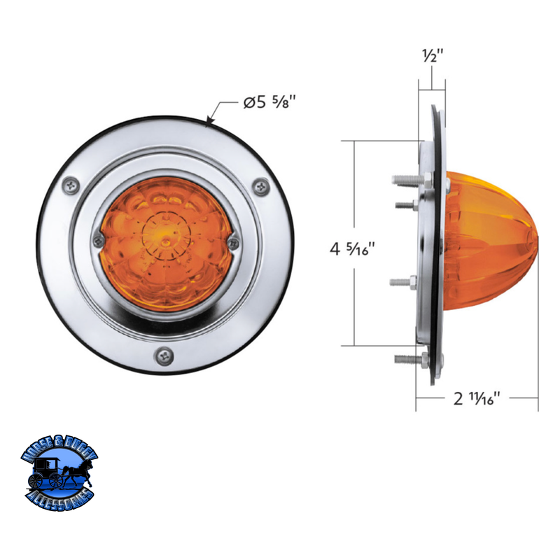 17 LED DUAL FUNCTION WATERMELON LIGHT SLEEPER BUNK KIT WITH 304 STAINLESS STEEL BEZEL (Choose LED Color) (Choose Lens) Watermelon Light Amber / Amber,Amber / Clear,Red / Red,Red / Clear Light Gray