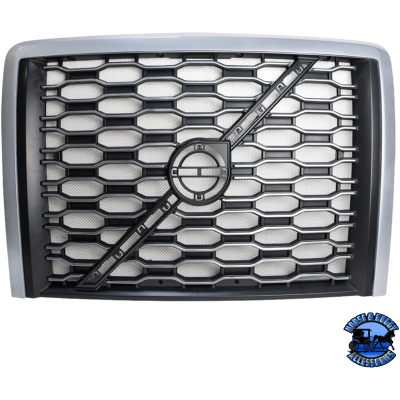 GRILLE WITH BUG SCREEN FOR 2018-2024 VOLVO VNL (Choose Color) GRILLE Silver Dark Slate Gray