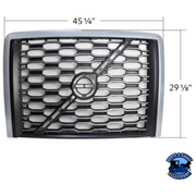 GRILLE WITH BUG SCREEN FOR 2018-2024 VOLVO VNL (Choose Color) GRILLE Silver,Black Dark Slate Gray