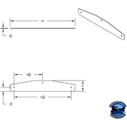 24" X 4" STAINLESS STEEL BOTTOM MUD FLAP PLATES - BOLT THRU (CARD OF 2) #21409P MUD FLAP HANGERS Lavender