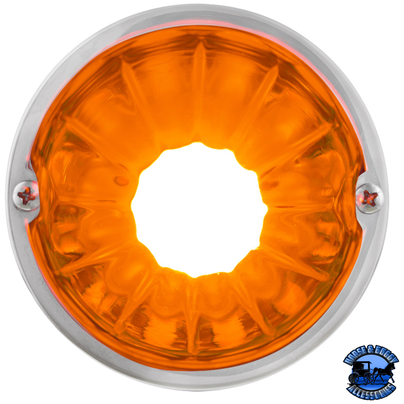 DUAL FUNCTION GLASS WATERMELON FLUSH MOUNT KIT WITH LED BULB (Chose LED Color) (Choose Lens Color) WATERMELON Amber / Amber,Amber / Clear,Amber / Dark Amber,Red / Clear,Red / Red Chocolate