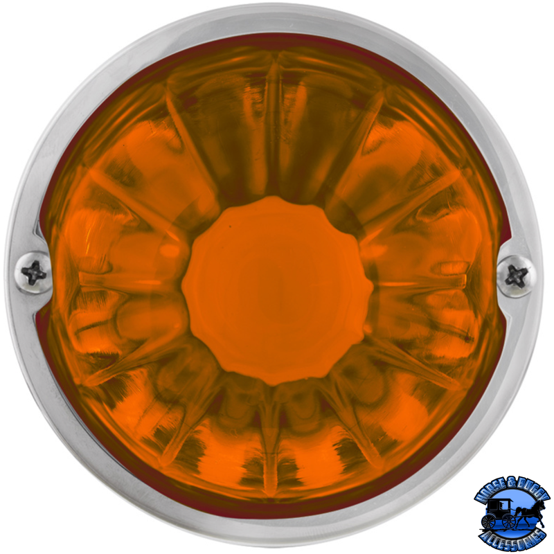 DUAL FUNCTION GLASS WATERMELON FLUSH MOUNT KIT WITH LED BULB (Chose LED Color) (Choose Lens Color) WATERMELON Amber / Amber,Amber / Clear,Amber / Dark Amber,Red / Clear,Red / Red Saddle Brown