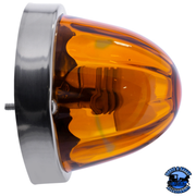 DUAL FUNCTION GLASS WATERMELON FLUSH MOUNT KIT WITH LED BULB (Chose LED Color) (Choose Lens Color) WATERMELON Amber / Amber,Amber / Clear,Amber / Dark Amber,Red / Clear,Red / Red Chocolate