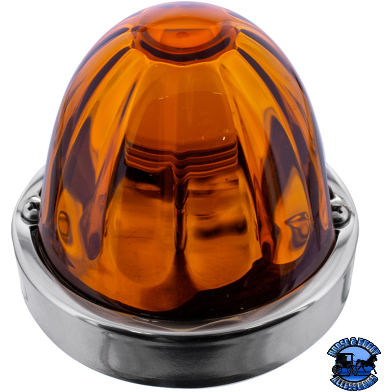 DUAL FUNCTION GLASS WATERMELON FLUSH MOUNT KIT WITH LED BULB (Chose LED Color) (Choose Lens Color) WATERMELON Amber / Amber,Amber / Clear,Amber / Dark Amber,Red / Clear,Red / Red Chocolate