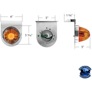 DUAL FUNCTION GLASS WATERMELON LIGHT WITH STAINLESS STEEL LIGHT BRACKET KIT WITH LED BULB (Choose Lens Color) WATERMELON Amber,Dark Amber,Clear,Red Gray