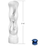 1/2"-13 THREAD ON FLAME GEARSHIFT KNOB - CHROME #70566B SHIFTER Light Gray